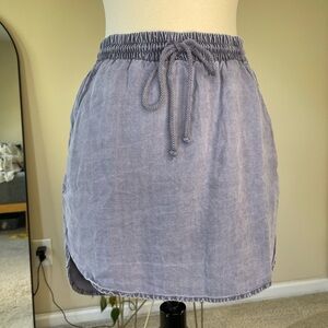 Cloth & Stone Blue Drawstring Mini Skirt with Pockets Size XS